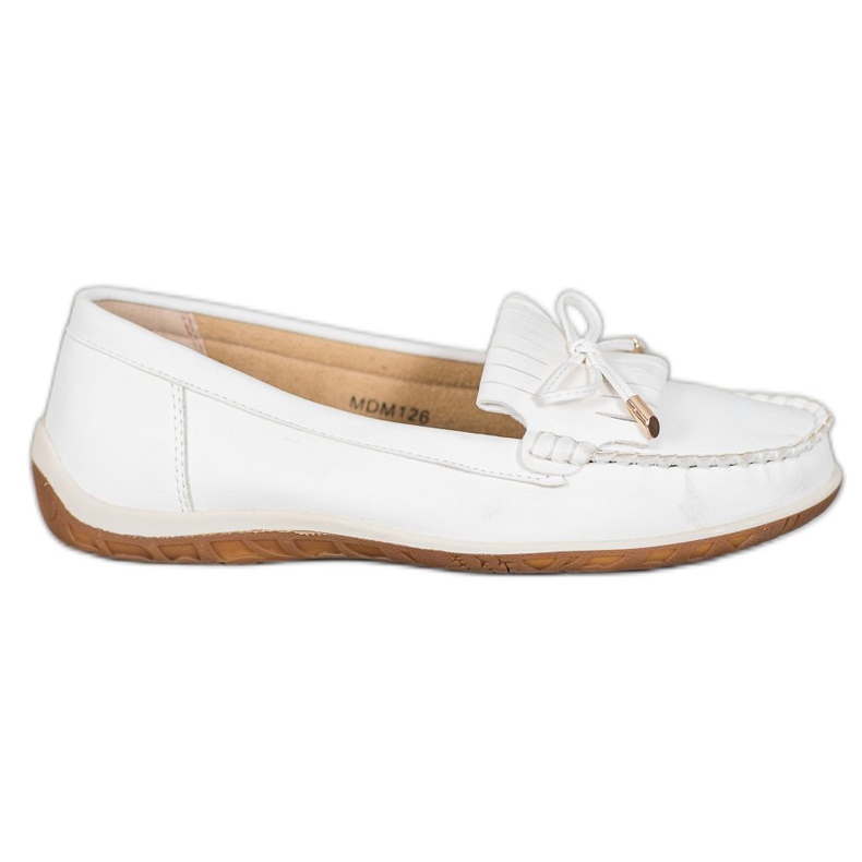SHELOVET Mocassins blancs avec cuir écologique blanche