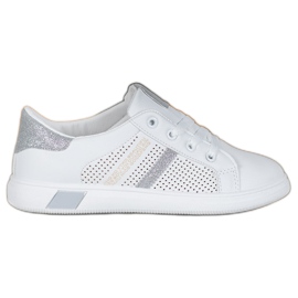 SHELOVET Chaussures de sport blanches à paillettes gris SHELOVET Chaussures de sport blanches à paillettes gris
