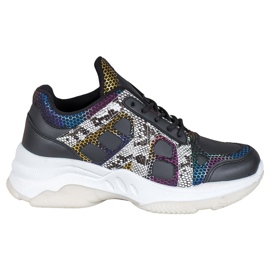 Bona Baskets à empiècements colorés le noir multicolore