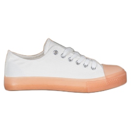 SHELOVET Baskets à semelle colorée blanc