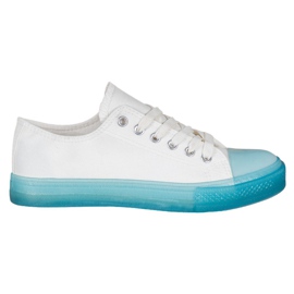SHELOVET Baskets à semelle colorée blanche