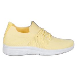 SHELOVET Chaussures de sport basses sur la plate-forme jaune SHELOVET Chaussures de sport basses sur la plate-forme jaune