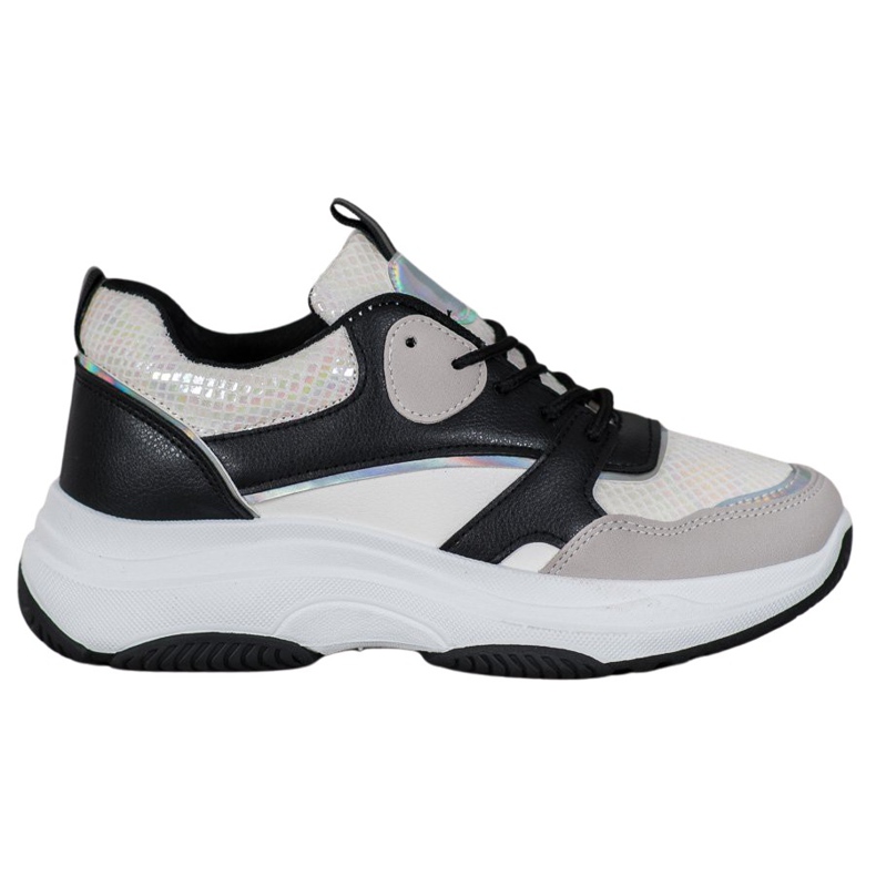 Ideal Shoes Baskets à plateforme décontractées noir multicolore jaune