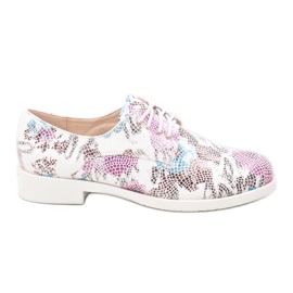 Chaussures de jazz blanches classiques avec des fleurs ZQ629-3