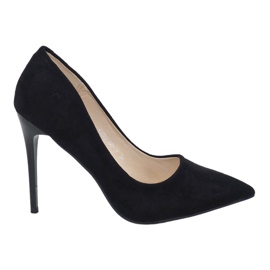 Escarpins classiques noirs en daim écologique YJS82188 le noir