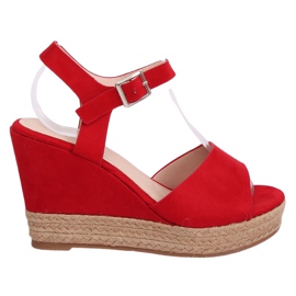 Sandales compensées rouges 9R195 Rouge Sandales compensées rouges 9R195 Rouge