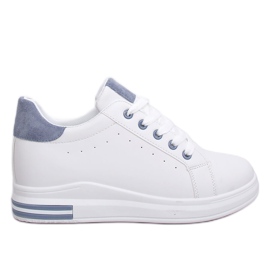 Baskets femme blanches L8035 Bleu