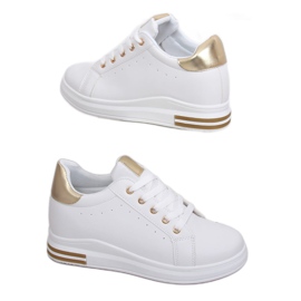 Baskets femme blanches L8035 Or