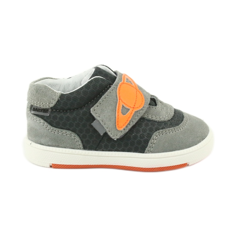 Garçons de chaussures de sport en cuir velcro gris bartek
