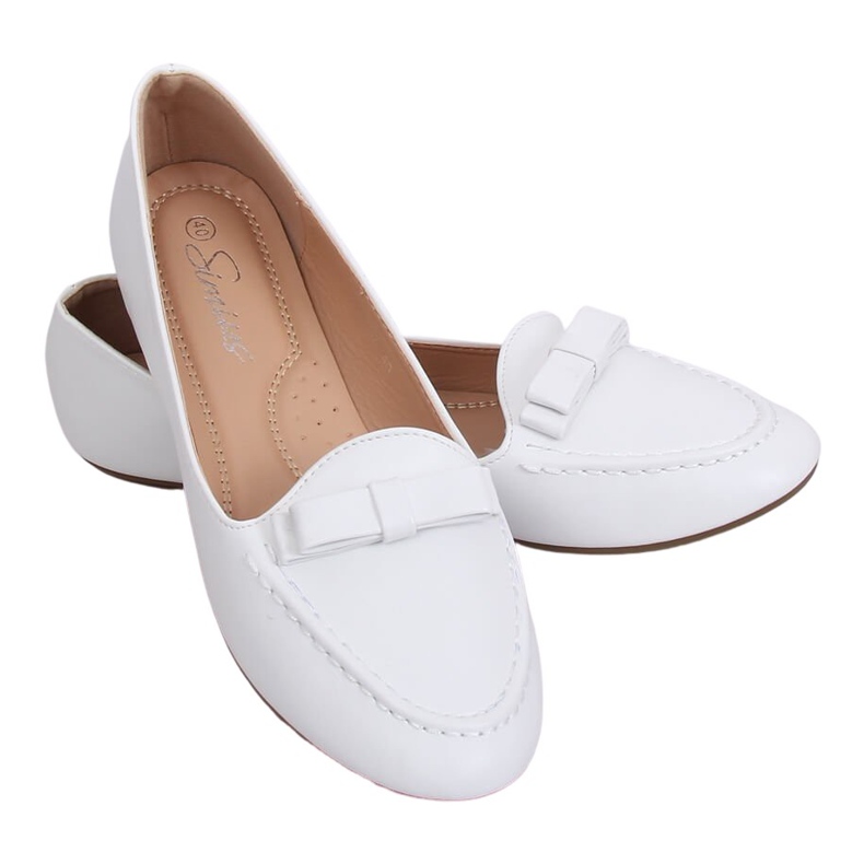 Mocassins femme blancs A8637 Blanc blanche