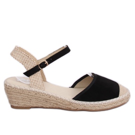 Espadrilles noires sur compensées LLI-3M85 Noir brun le noir