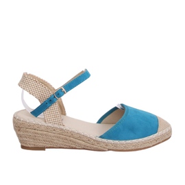Espadrilles compensées bleues LLI-3M85 L.BLUE