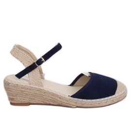 Espadrilles compensées, bleu marine LLI-3M85 Bleu