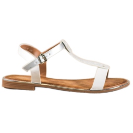 Small Swan Sandales classiques avec cuir écologique blanc