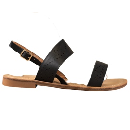 Small Swan Sandales À Motif Ajouré noir