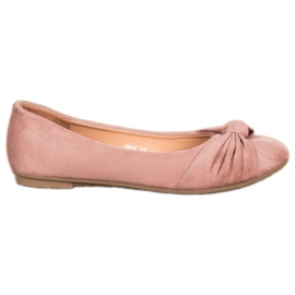 Clowse Ballerines confortables en daim rose