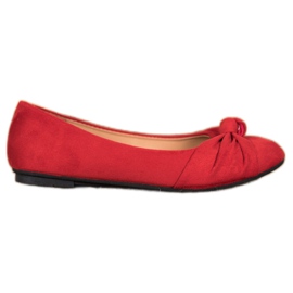 Clowse Ballerines confortables en daim rouge