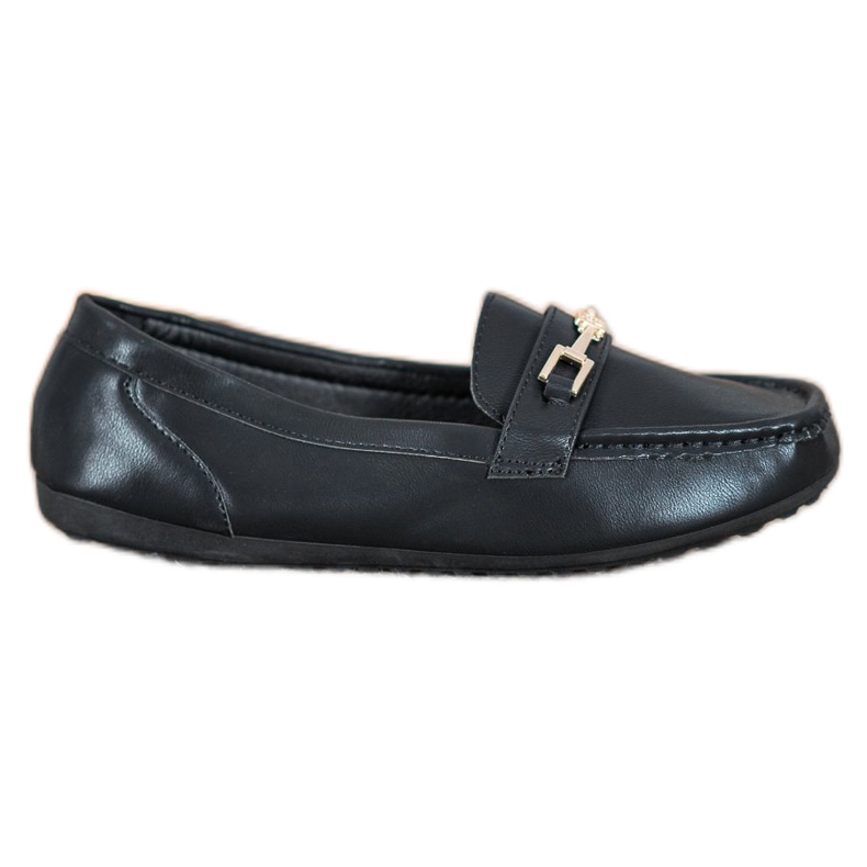 Fama Mocassins noirs élégants le noir Fama Mocassins noirs élégants le noir