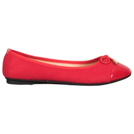 Fama Ballerine à fines rayures rouge