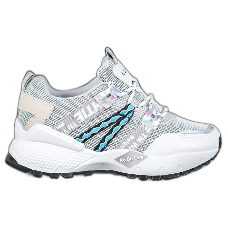 Bona Baskets en maille d'amour blanche gris