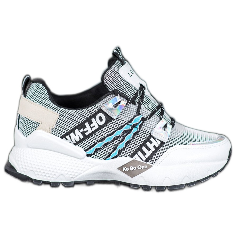 Bona Baskets en maille d'amour blanche le noir Bona Baskets en maille d'amour blanche le noir