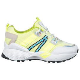 Bona Baskets en maille d'amour blanche multicolore vert