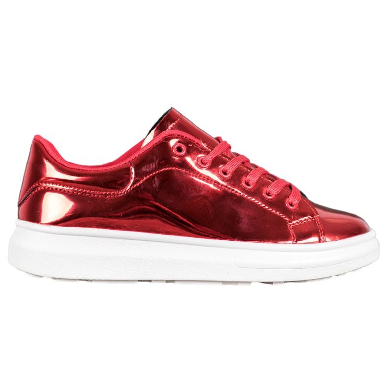 Bona Chaussures brillantes sur la plate-forme rouge