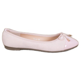 Fama Ballerine à fines rayures rose