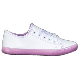 SHELOVET Baskets à semelle violette blanche