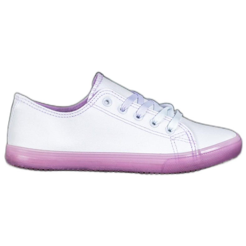 SHELOVET Baskets à semelle violette blanche