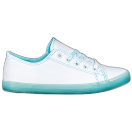 SHELOVET Baskets à semelle bleue blanc