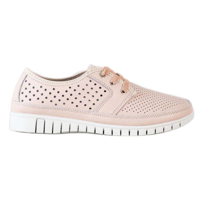 Kylie Richelieus En Cuir Sur La Plateforme rose