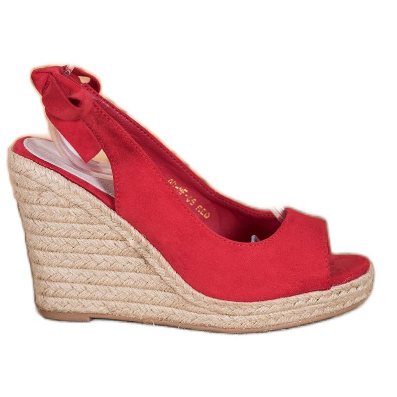 Goodin Sandales espadrilles nouées rouge