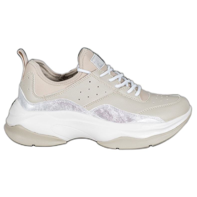 Kylie Baskets confortables sur la plate-forme beige gris