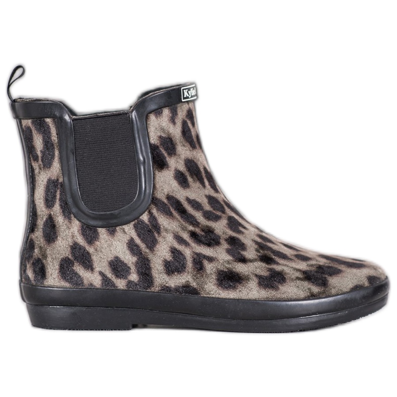 Kylie Bottes en daim à imprimé léopard beige le noir
