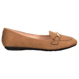 SHELOVET Ballerines en daim brun
