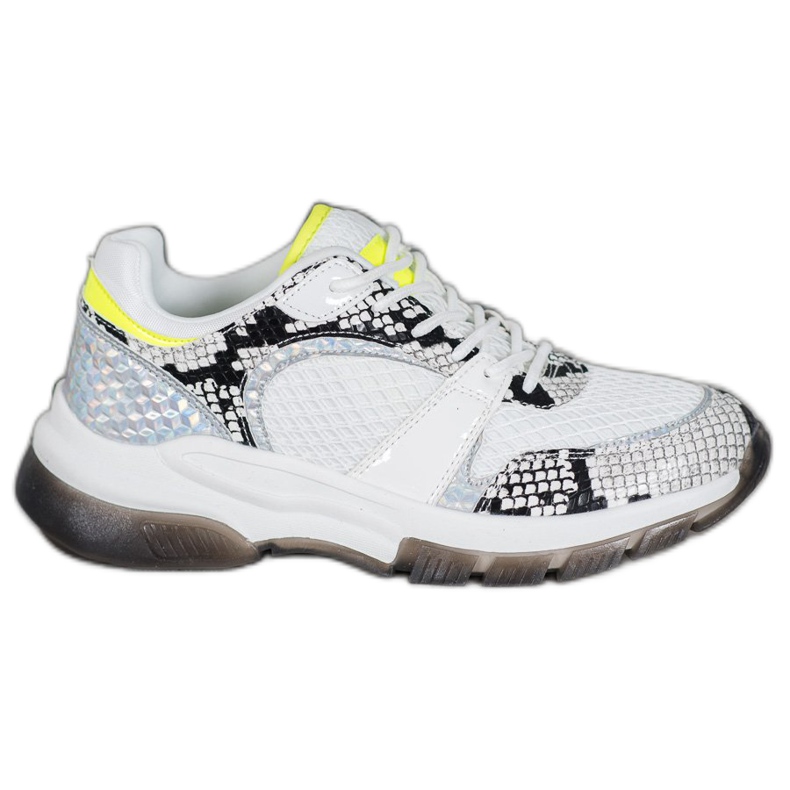 Kylie Baskets confortables à imprimé serpent blanc multicolore