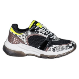 Kylie Baskets confortables à imprimé serpent le noir multicolore