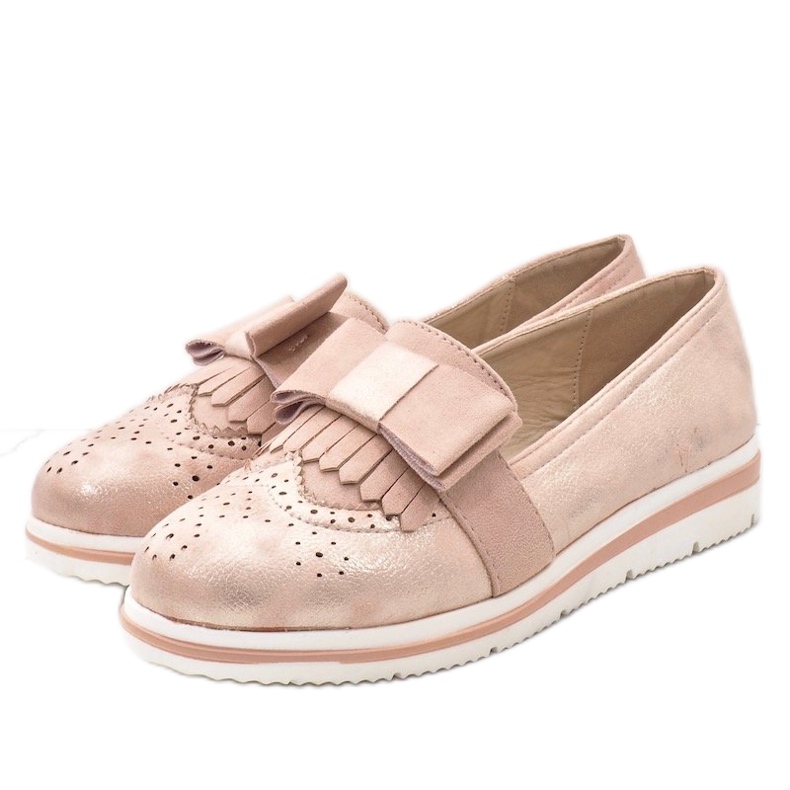 Chaussures roses mates sur le compensé YT-8