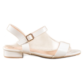 Small Swan Sandales à talons bas blanc