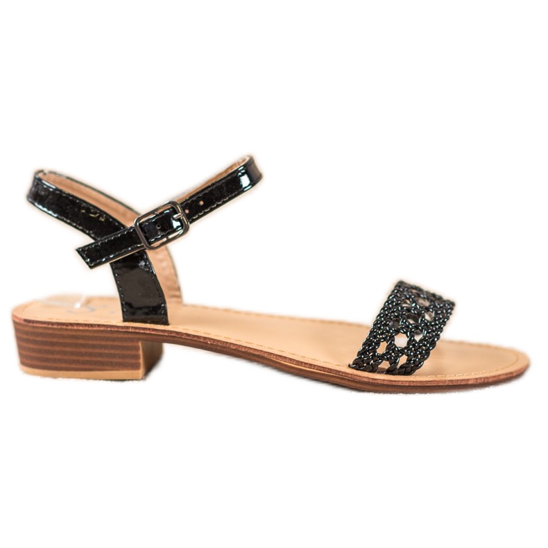 Small Swan Sandales tressées élégantes le noir Small Swan Sandales tressées élégantes le noir