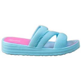 Bona Pantoufles Bleues Confortables