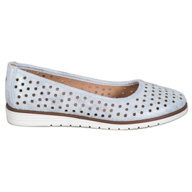 Kylie Ballerines Ajourées À Paillettes bleu gris