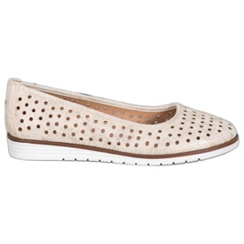 Kylie Ballerines Ajourées À Paillettes beige d'or