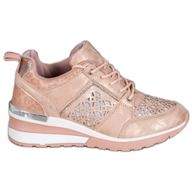 Kylie Baskets À Motif Ajouré brun rose