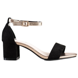 Goodin Sandales élégantes sur un bar le noir Goodin Sandales élégantes sur un bar le noir