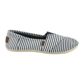 Wishot Baskets rayées confortables et tendance 32-065, blanches et bleues