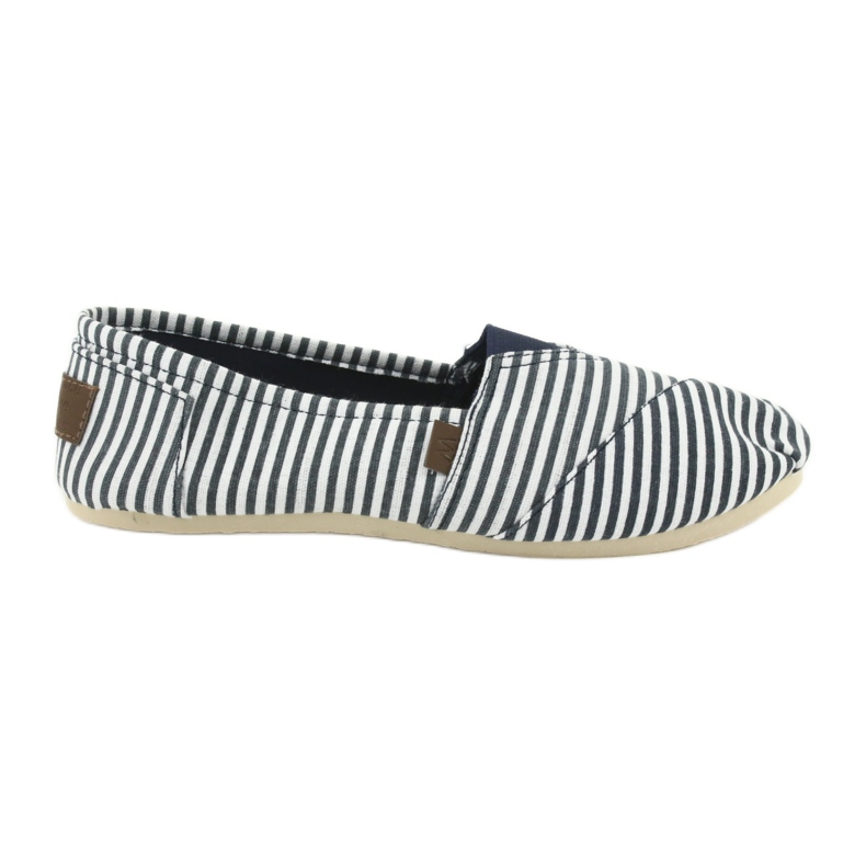 Wishot Baskets rayées confortables et tendance 32-065, blanches et bleues