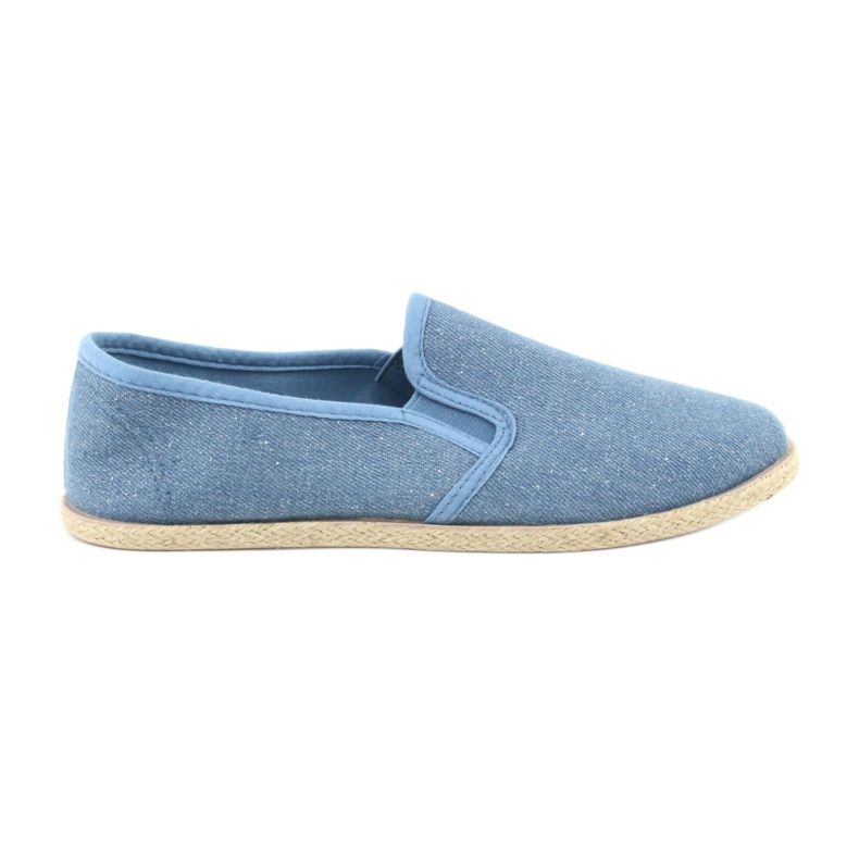 Wishot Espadrilles pour femmes à paillettes 32-187 bleu