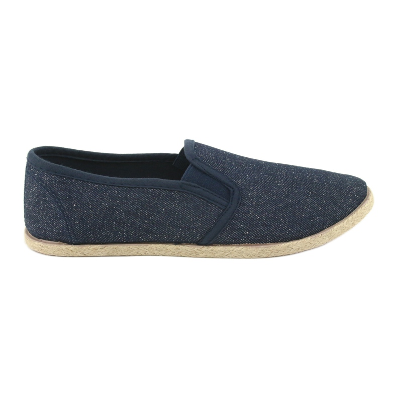 Wishot Espadrilles femme à paillettes 32-187 bleu marine